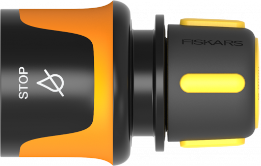 Конектор для шланга Fiskars 9мм (3/8") з аквастопом (1027078)